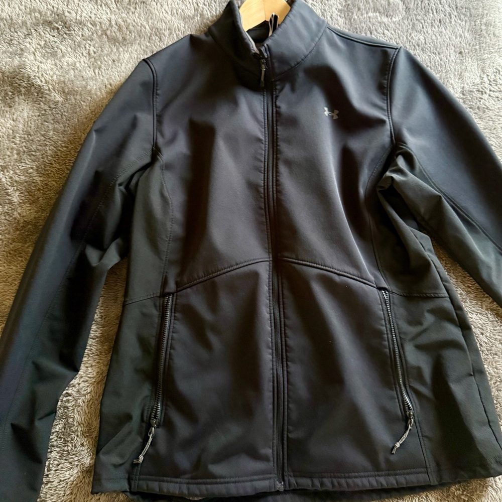 Under Armour Full-Zip Fleece-Lined Softshell Jacket - Navy - Women’s Size Large